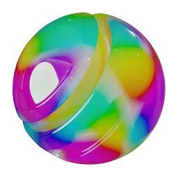 Vibrant procedural rainbow glass material shader for Blender 3D, offering PBR versatility.