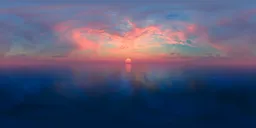 Pink Large Sun Sunset Sky