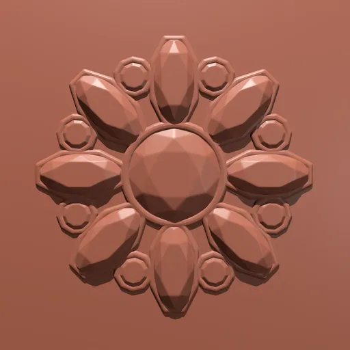 3D Floral Jewel Spray sculpting brush pattern for creative detailing on digital models in Blender.