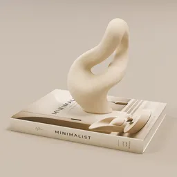 Abstract Sculpture on Minimalist Book