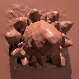3D crystal cluster sculpting brush effect for Blender sculpting tool, ideal for creating rocky textures.