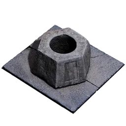 Detailed stone 3D model with texture, ideal for urban Blender scenes, ready for rendering.