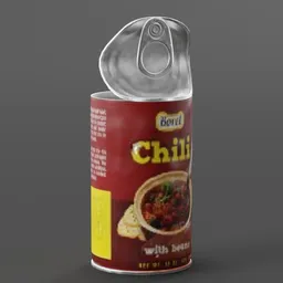 Opened Canned Chili with Beans