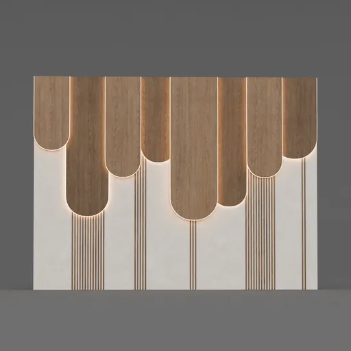 Staggered Arch Walnut Wall Panel