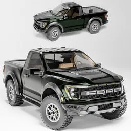 High-quality rigged 2022 Ford truck model for Blender 3D, ready for close-up animations with customizable colors.