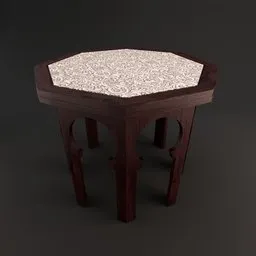 Moorish Octagonal Wooden Side Table