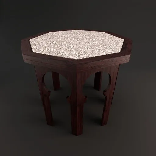 Moorish Octagonal Wooden Side Table