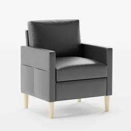 Stylish Black Leather Armchair