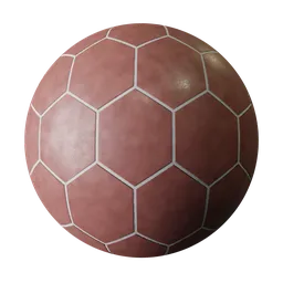 Glossy hexagonal terracotta