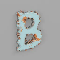 Rough metal Letter B