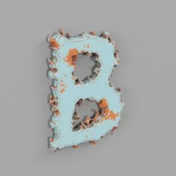 Rough metal Letter B