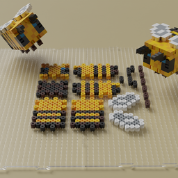 Pixel Art:  3D Hama Minecraft Bees
