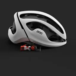 Detailed 3D-rendered bike helmet with sleek design, ideal for Blender 3D artists and modelers.