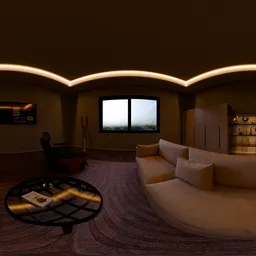 Interior Living Room at Sunset