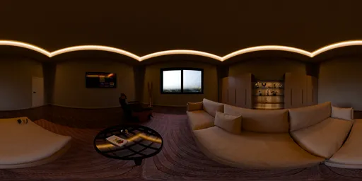 Interior Living Room at Sunset