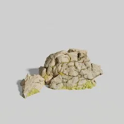 "Rock Mountain Meadow PBR Scan 01: a realistic 3D model of a moss-covered rock, inspired by Etel Adnan and Melchior Lorck, scanned in the French Alps with a 4K texture. Perfect for environment element designs in Blender 3D."