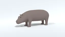Detailed 3D hippo model for Blender, optimized for cartoon-style rendering and CG visualization.