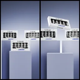 Lipbalm lipstick box on podium shot