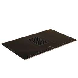 Detailed Blender 3D model of a modern cooktop with a cycles render in blend format, showcasing sleek design and realistic textures.