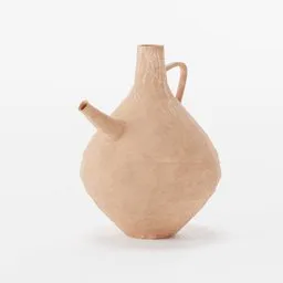 Realistic Blender 3D model of a terracotta jug with a smooth finish and simple design.