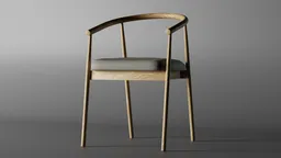 Elegant Blender 3D model of a wooden chair with a cushion, perfect for interior design renderings.