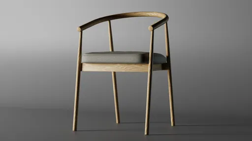 Elegant Blender 3D model of a wooden chair with a cushion, perfect for interior design renderings.
