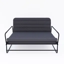 Detailed 3D render of customizable, high-quality sofa bed suitable for Blender modeling.