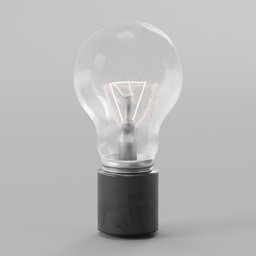 "Add a touch of minimalism and hyperrealism to your Blender 3D scene with this Gunmetal Grey Bulb Lamp. With a subtle yet compelling lighting, this 3D model is perfect for any ceiling light project. Inspired by renowned artists and patented in 2039, this detailed 3D model is sure to impress."