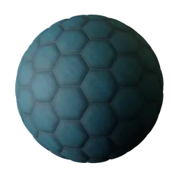 Fabric blue hexagonal panels