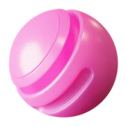 Shiny pink PBR plastic material for 3D modeling, giving a translucent and smooth appearance perfect for artistic creations.