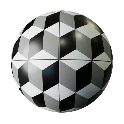 High-quality PBR Cubes Decorative Tiling texture for 3D modeling in Blender, suitable for bathroom surfaces.