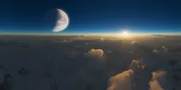 Above Planet Atmosphere Sunset
