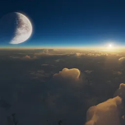 Above Planet Atmosphere Sunset