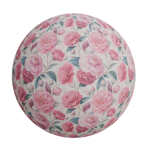 Watercolor camellias wallpaper