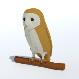 Low Poly Barn Owl