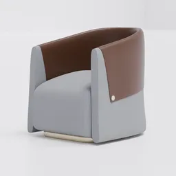 Armchair with Leather Wrap