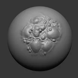 Detailed 3D sculpting stroke for undead flesh textures in Blender, ideal for zombie and horror model detailing.