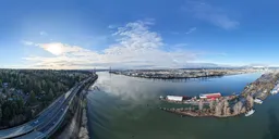 Aerial River Industrial Day Sky