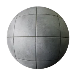 2K concrete pavement PBR texture with detailed cracks and procedural displacement for Blender 3D materials.