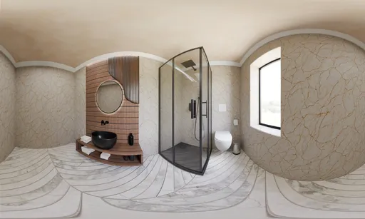 Modern Minimalist Marble Bathroom