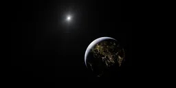 Earth Planet at Night Space