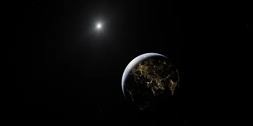 Earth Planet at Night Space