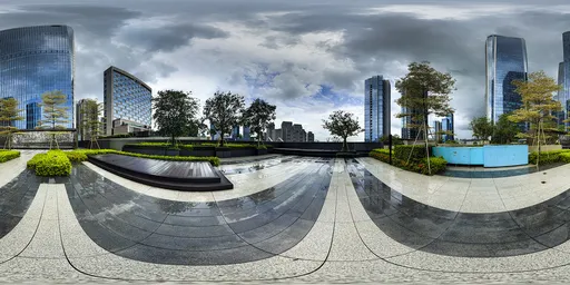 Square after rain