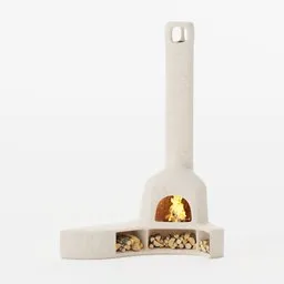Cozy traditional fireplace with a burning fire inside, created in Blender 3D. This 3D model features a white fireplace with gold trimmings, birch accents, and a charming packaging design. Perfect for adding warmth and a touch of elegance to your virtual scenes.