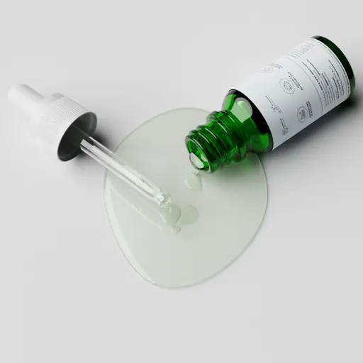 Face serum with liquid white bg