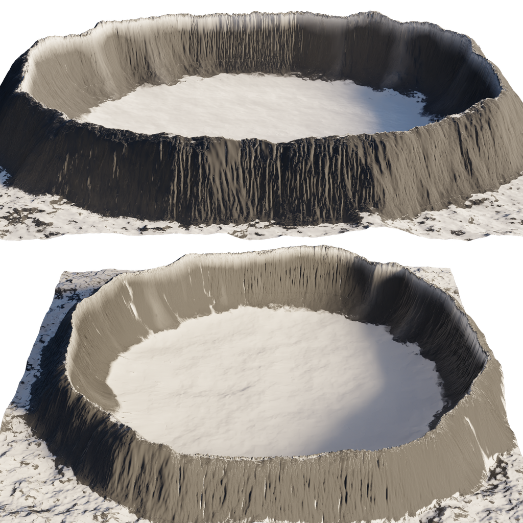 Snowy Hill Round | FREE Terrains models | BlenderKit