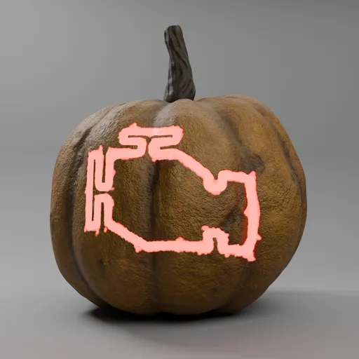 Halloween Pumpkin Car Engine Sign