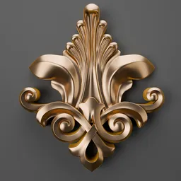 Detailed 3D classic ornament model with intricate design, ideal for enhancing Blender 3D architectural scenes.