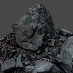 Highly detailed textured 3D rock formation model suitable for Blender environmental scenes.