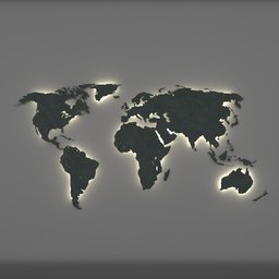 World Map LED Back Lit